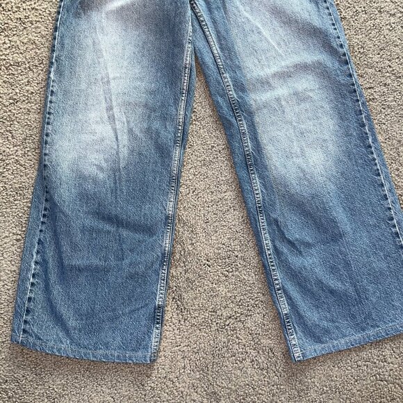 VOVK DENIM BLUE JEANS- FROM UKRAINE  HIGH WAIST  WIDE LEG - SIZE MEDIUM W28XL28 - Picture 5 of 13